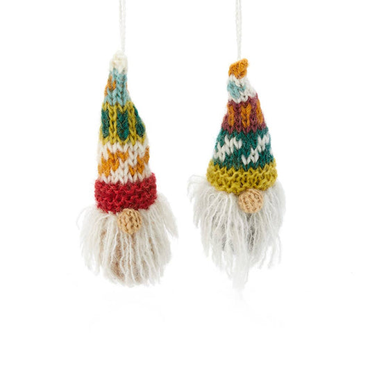 Knitted Gnome Ornaments - Set of 2