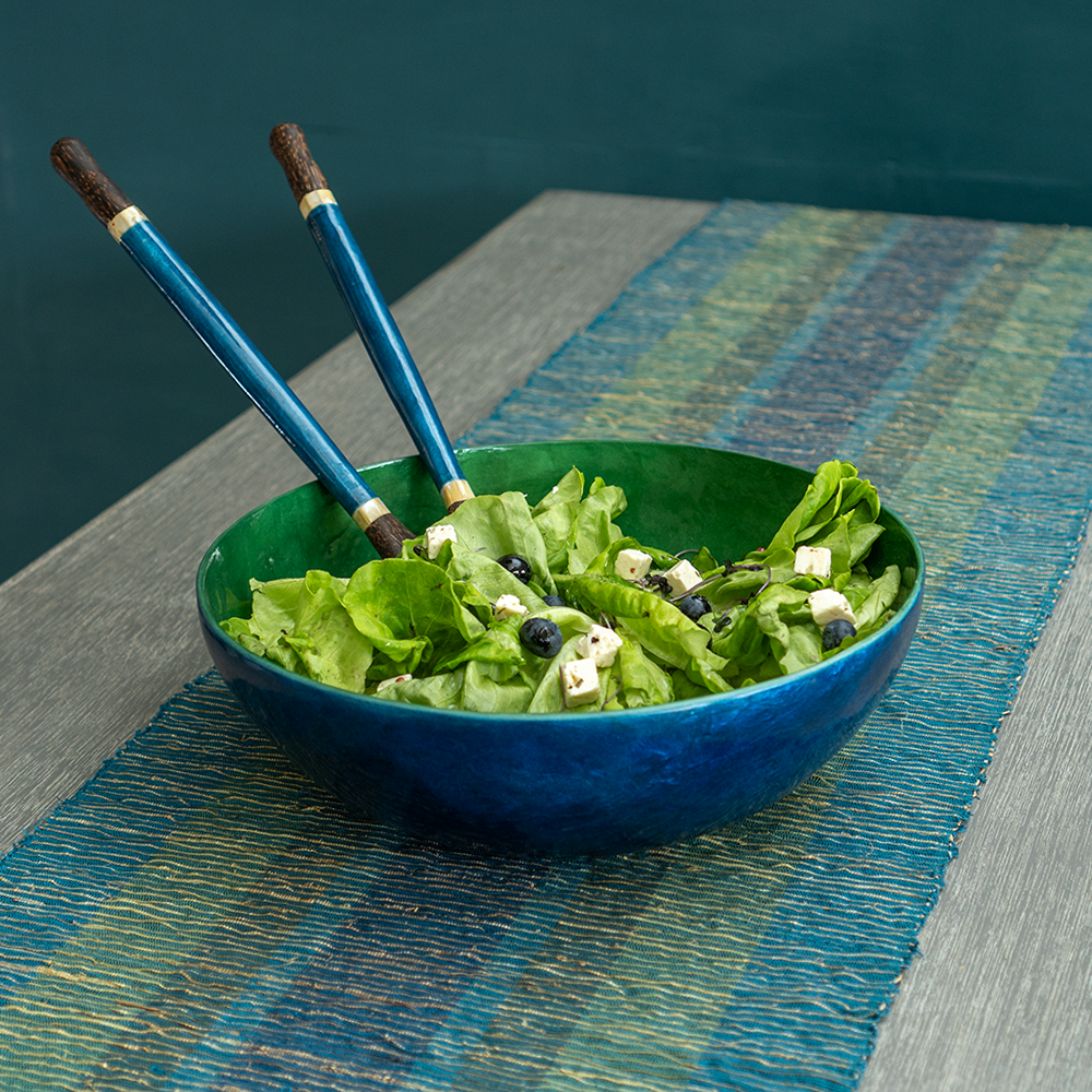 Capiz Shell Bowl | Green & Blue