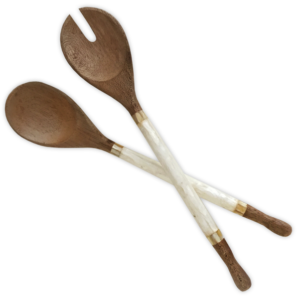 Capiz & Durian Wood Server | White