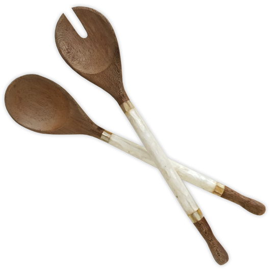 Capiz & Durian Wood Server | White