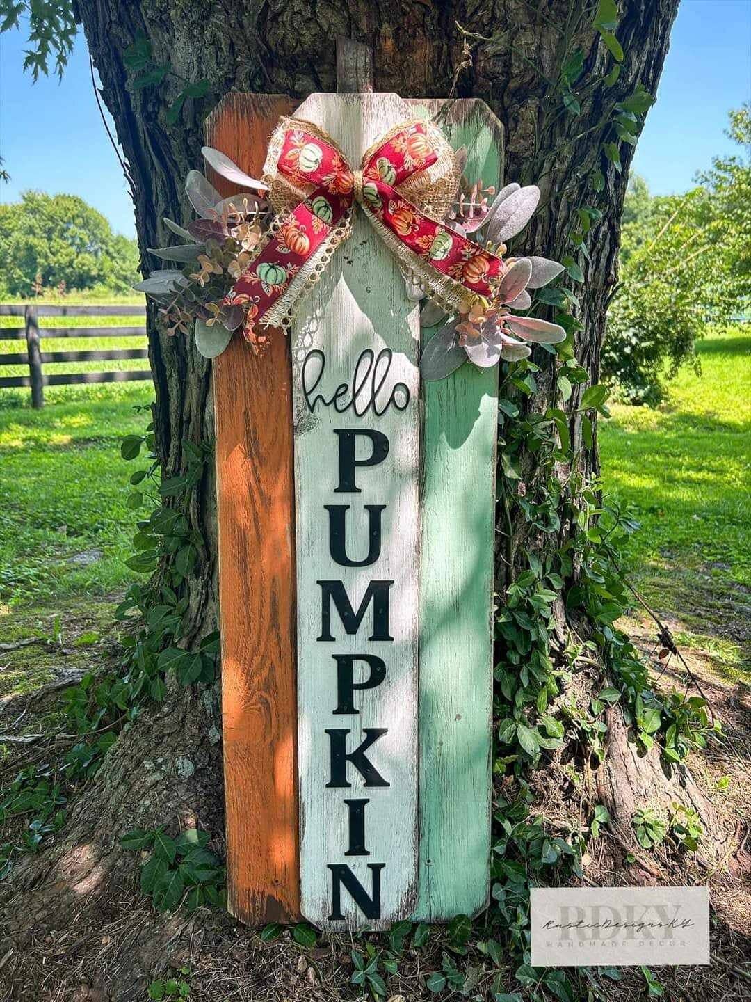 Rustic Blank Pumpkin Signs For Fall Porch Decor