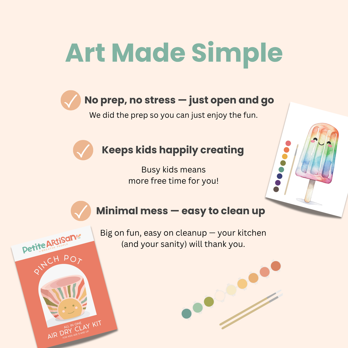 Kids' All-In-One Watercolor Paint Set - Happy Popsicle