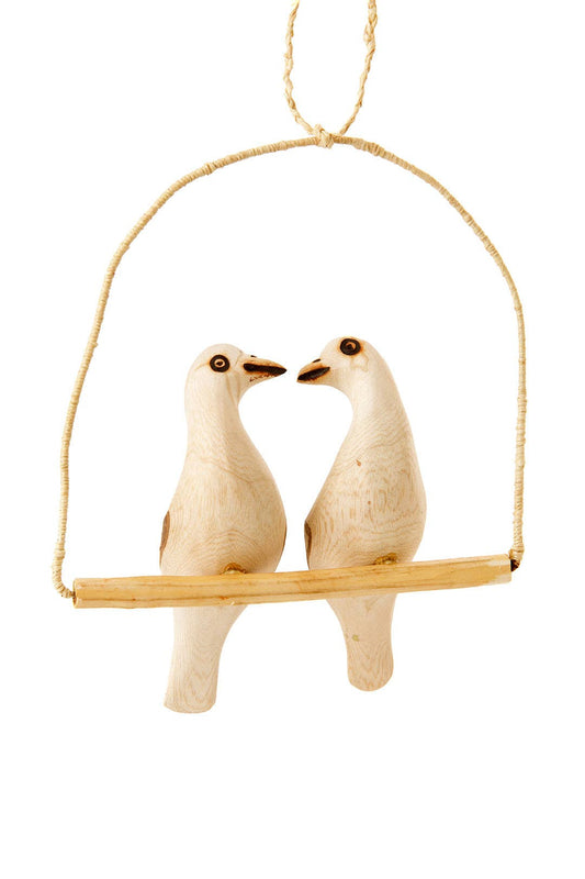 Double Kenyan Bird Swing Decoration - Natural