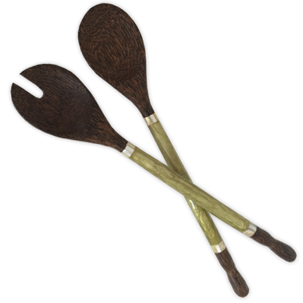 Capiz & Palm Wood Server | Olive