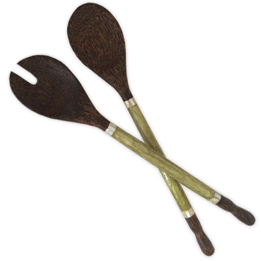 Capiz & Palm Wood Server | Olive