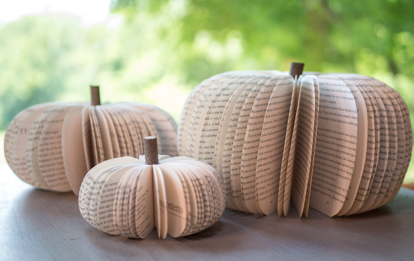 Book Pumpkin, Natural, Fall and Halloween Decor