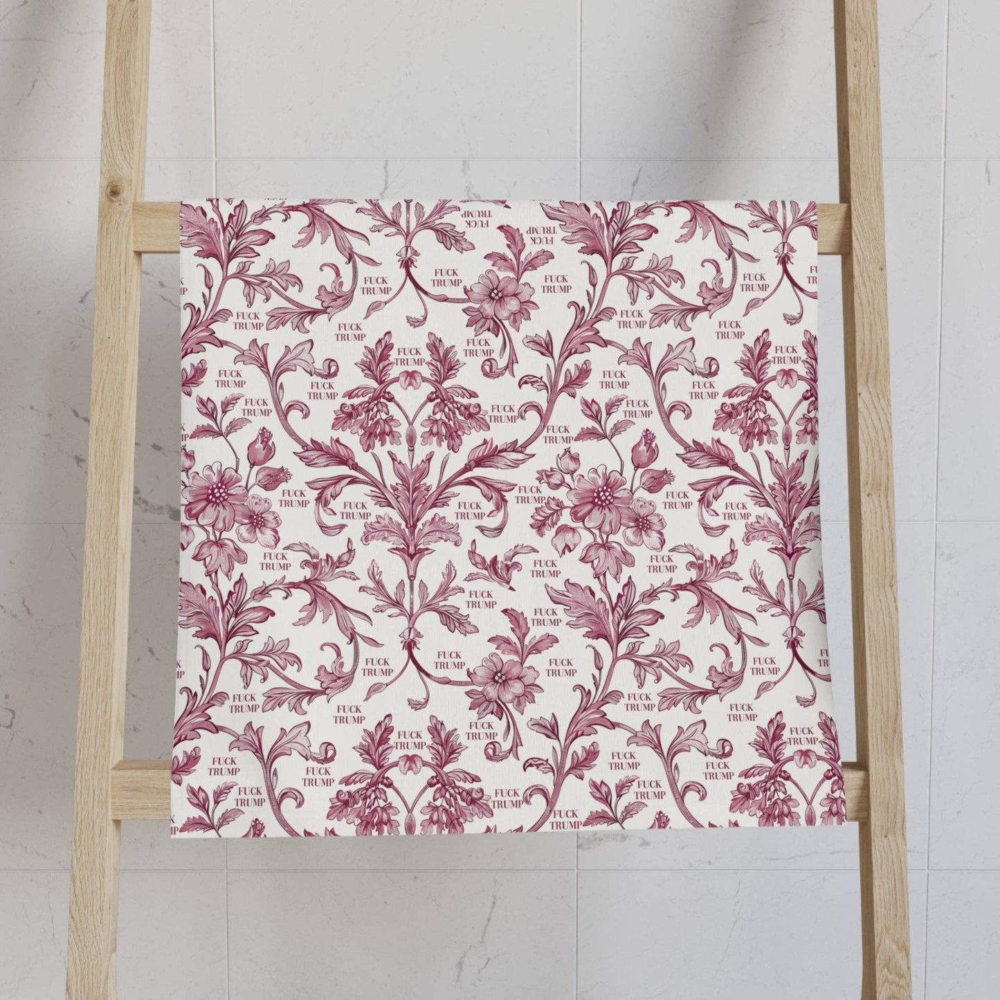 Subtle F*ck Trump Magenta Toile Hand Towel