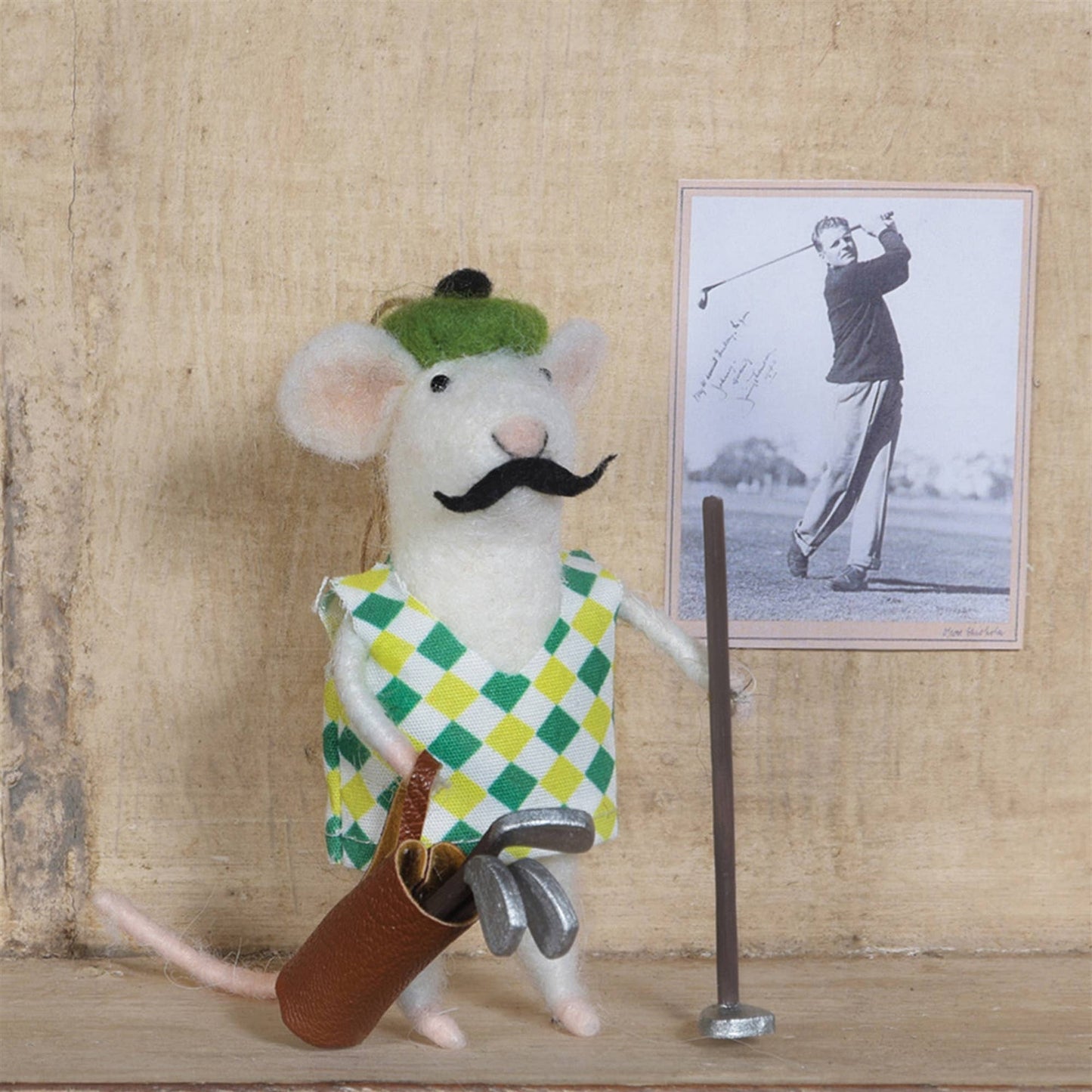 Felt Golfer Mouse Ornament