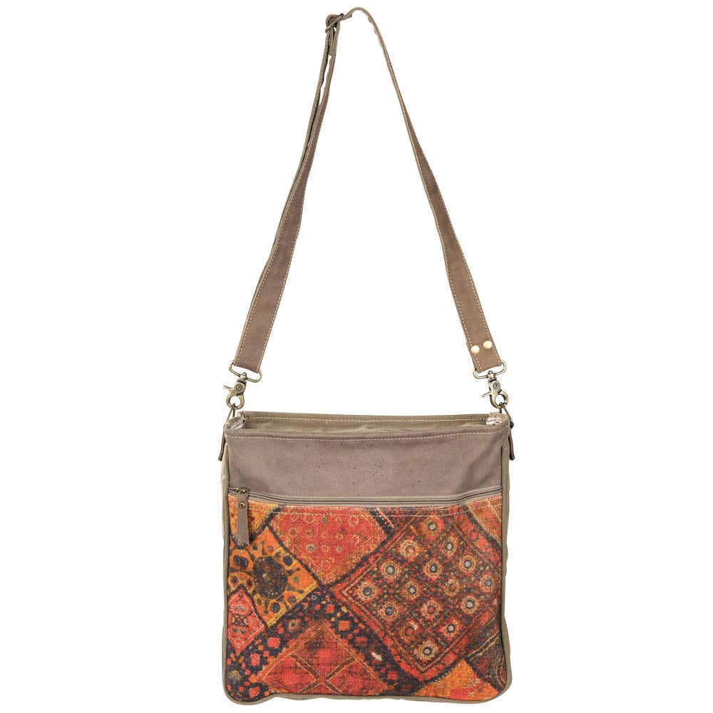 Recycled Fabric Pink And Orange Shoulder Bag