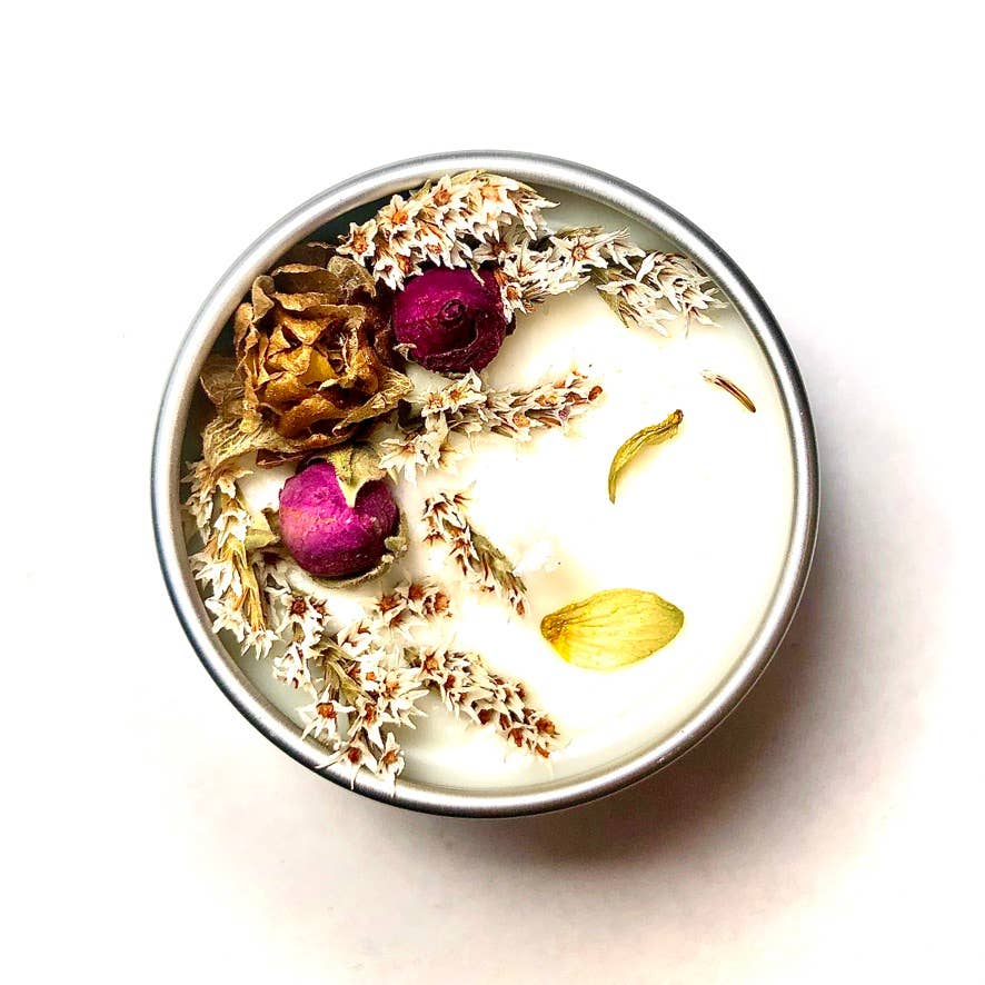 "Powdered Rose´" Botanical Floral Soy Candle