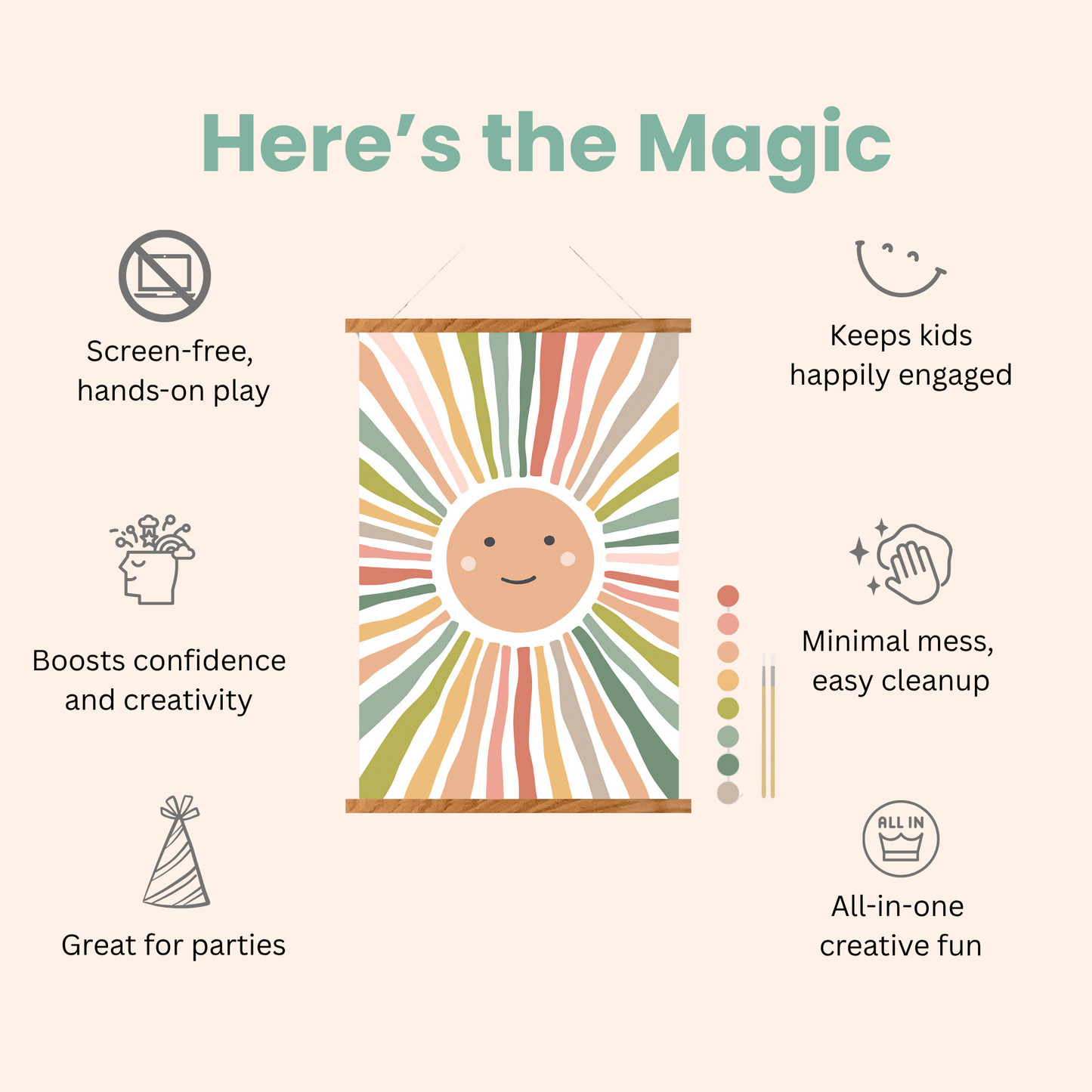 Smiley Sunshine Paint-by-Number Kit for Kids