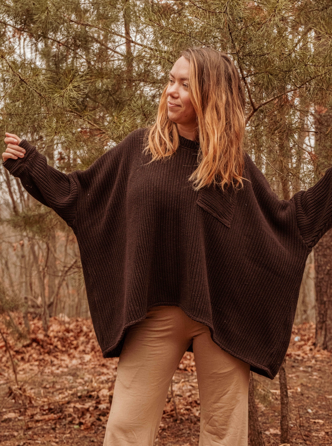 100% Organic Cotton Unisex Pocket Oversized Pullover Sweater