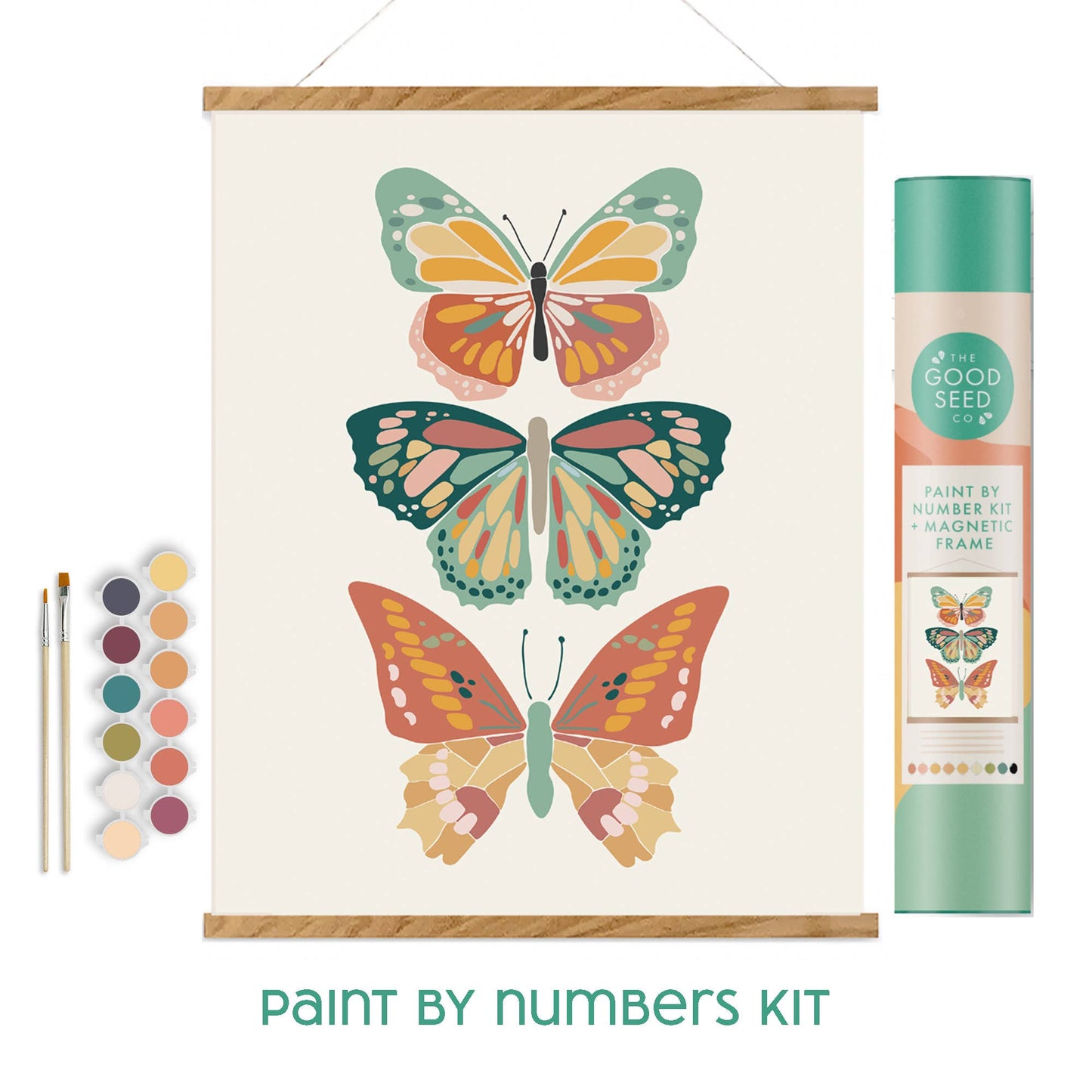 Minimalist Framed Paint-by-Number Kit- Butterflies