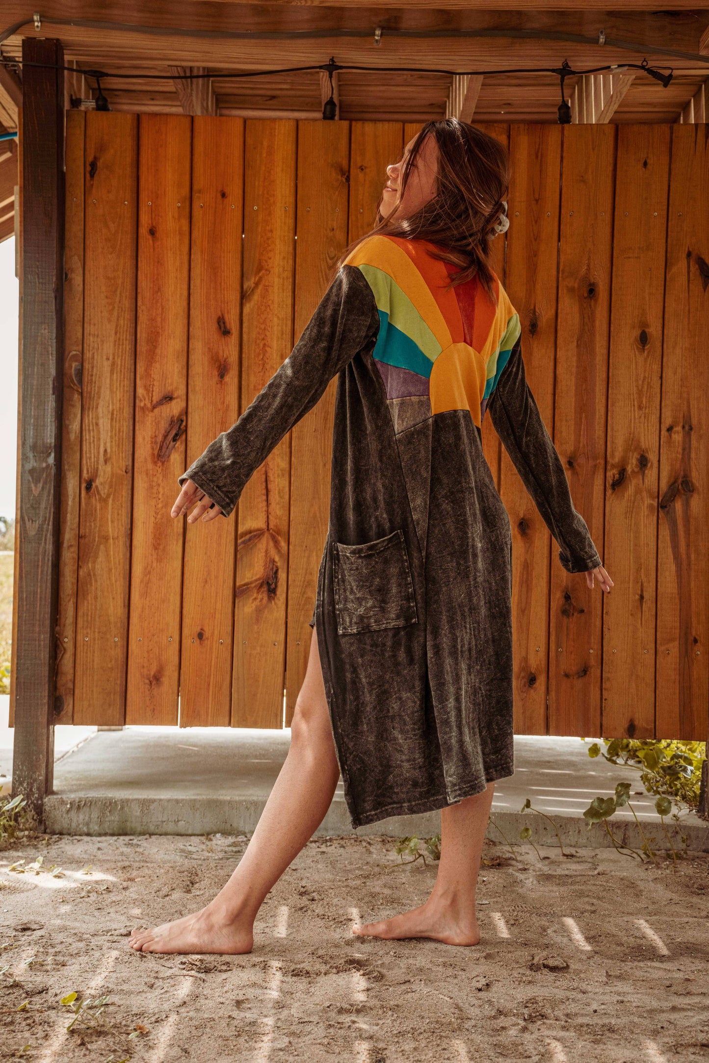 Sun Ray Cardigan, Cotton Earthy Hippie Boho Style Duster