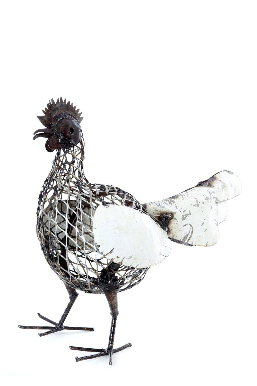 Recycled Metal Mesh Mother Hen Sculpture