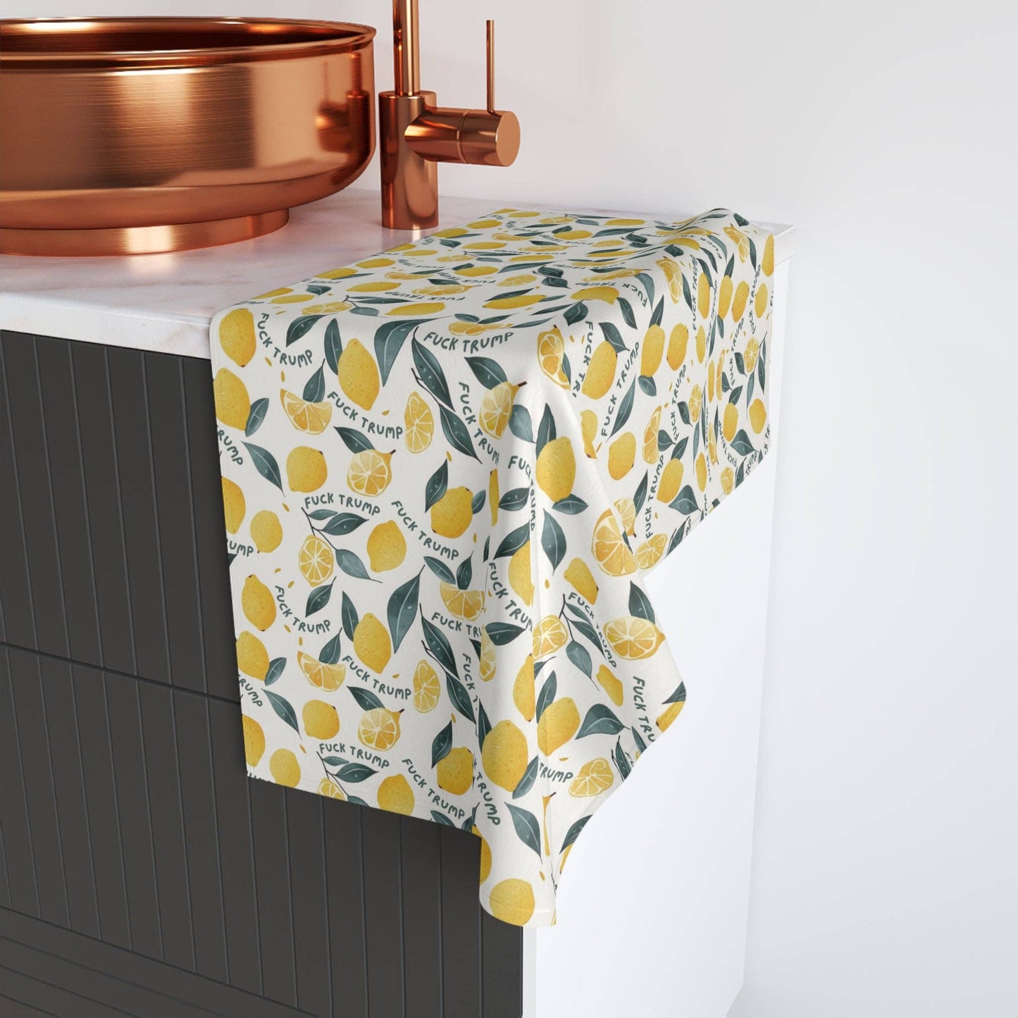 Subtle Fuck Trump Lemon Hand Towel