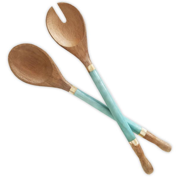 Capiz & Durian Wood Server | Aqua