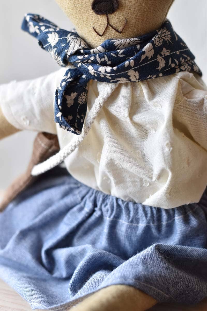 Agatha the bear doll - Chambray
