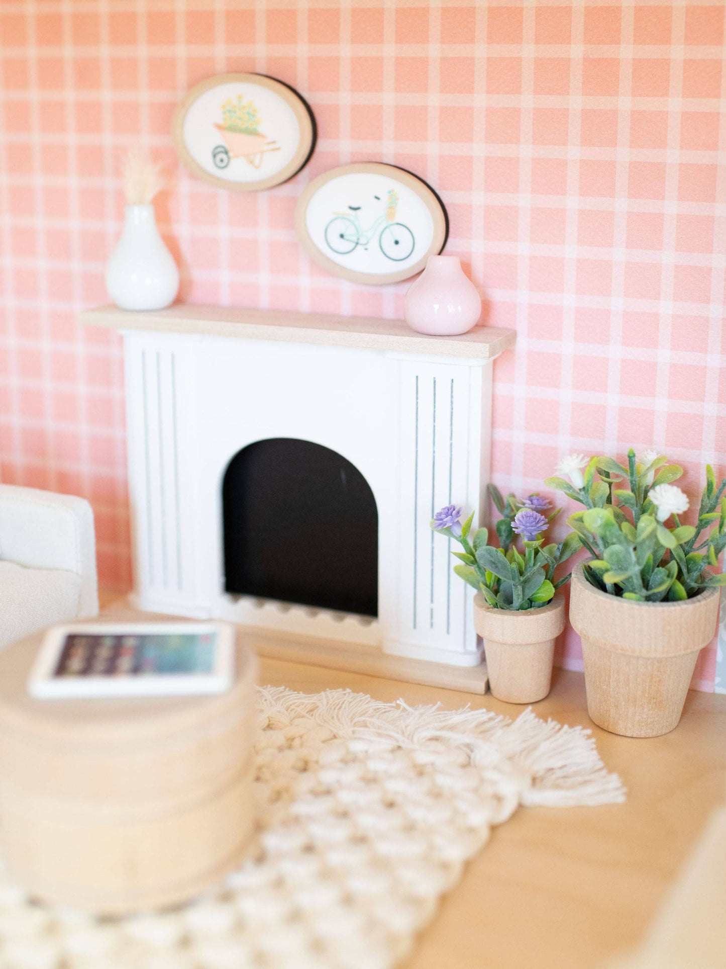 Dollhouse Spring Wall Print | Oval | Bike Umbrella