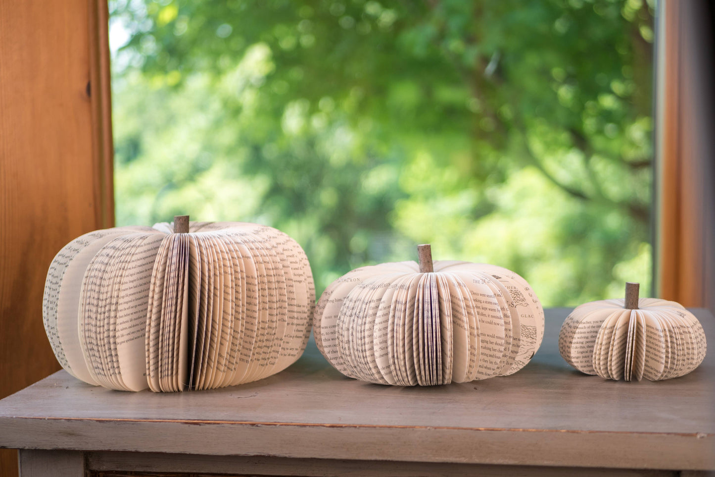 Book Pumpkin, Natural, Fall and Halloween Decor