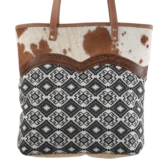 DARK BLUE TOTE W/FUR