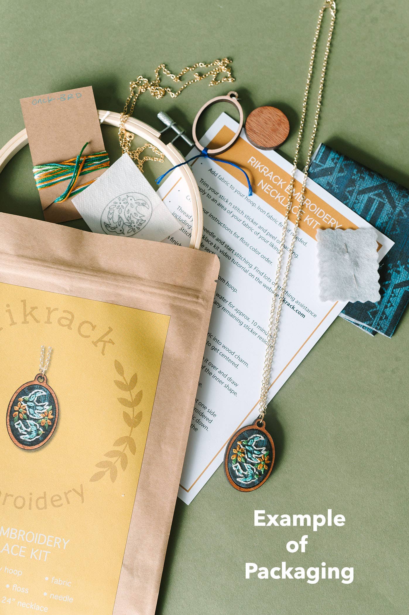 Acorn Embroidery Necklace Kit