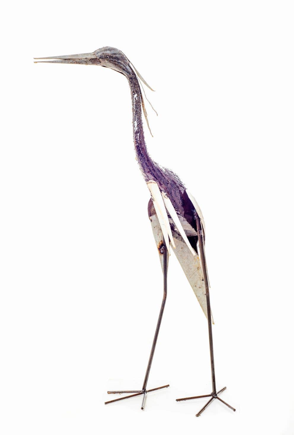 Zimba-Arts METAL WHITE HERON LARGE