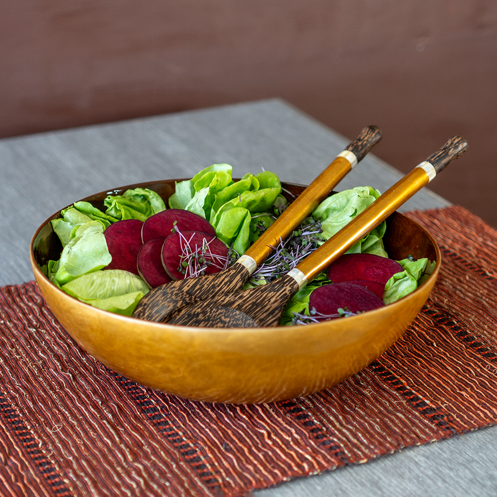 SALE | Capiz & Palm Wood Server | Golden