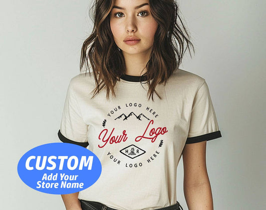 Your Small Business Or Store Logo - Logo Ringer T-Shirt