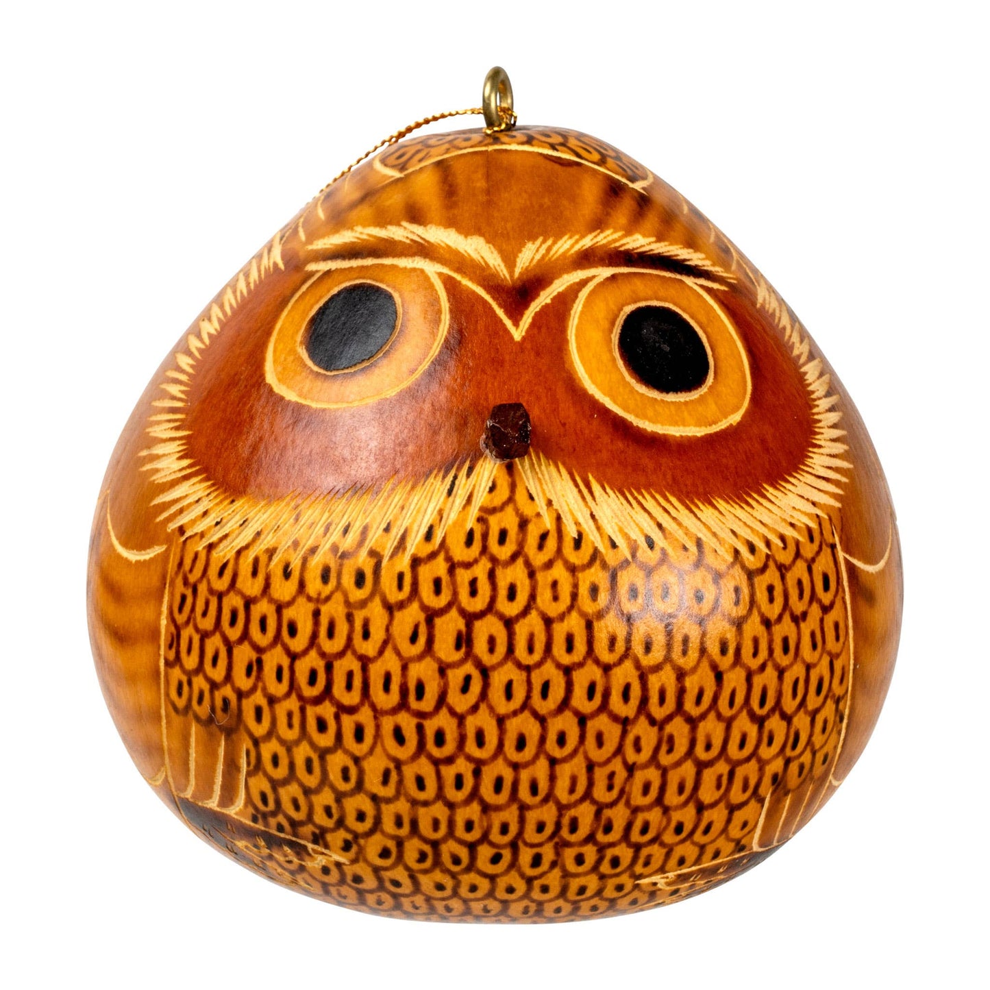 Blond Owl - Gourd Ornament - Natural Holiday