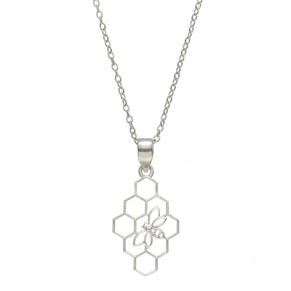 Beehive Silver Necklace