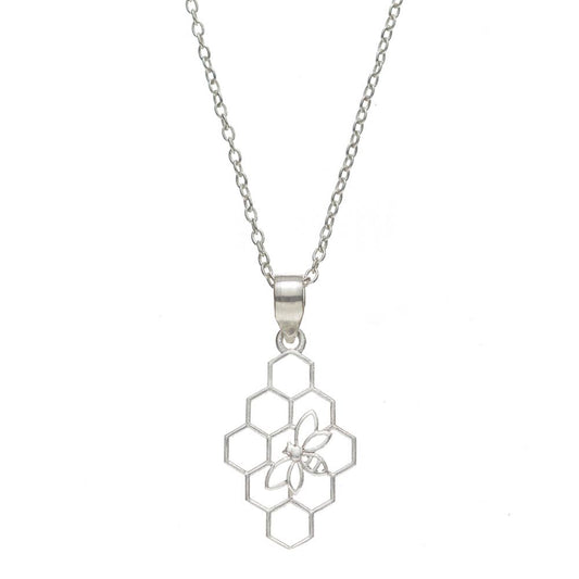 Beehive Silver Necklace