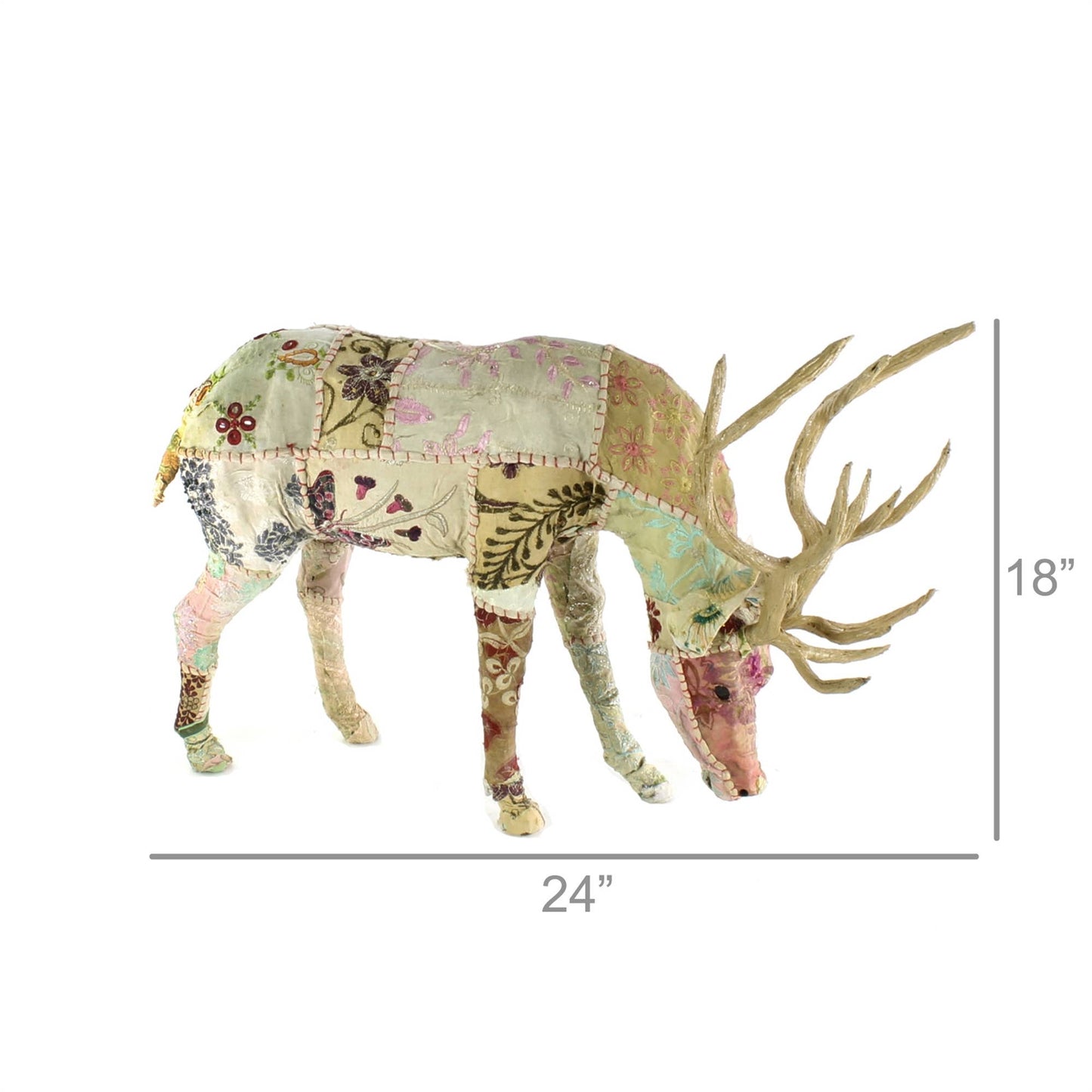 Bavarian Forest Stag Grazing -  Lrg - Beige Sari