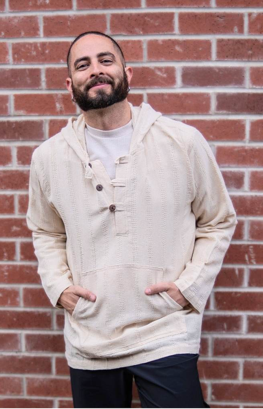 Unisex - Light Weight Cotton Hooded Shirt with Kangaroo Pocket