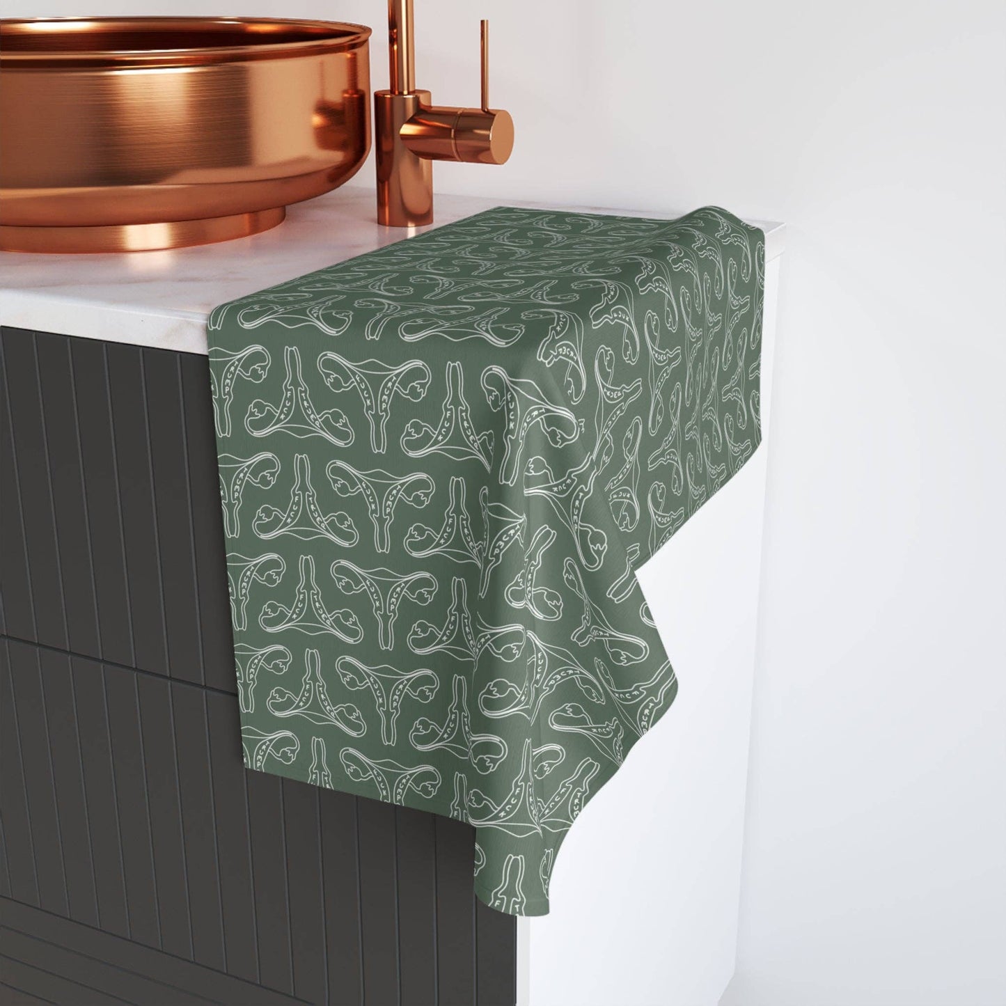 Green Fuck Trump Uterus Hand Towel