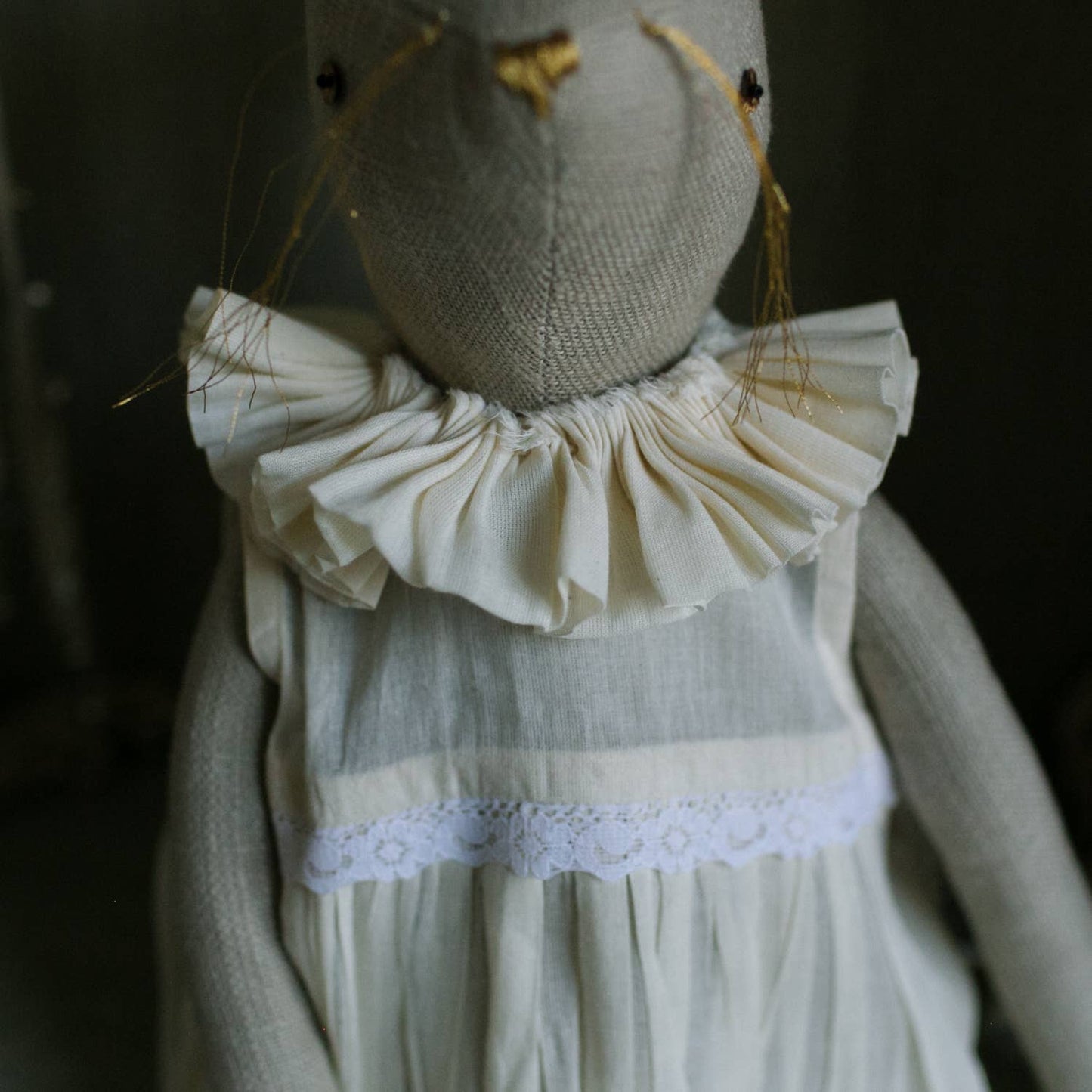 Ruffle Bun Ragdoll - Cotton-filled Art Doll