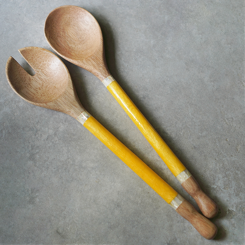 Capiz & Durian Wood Server | Turmeric