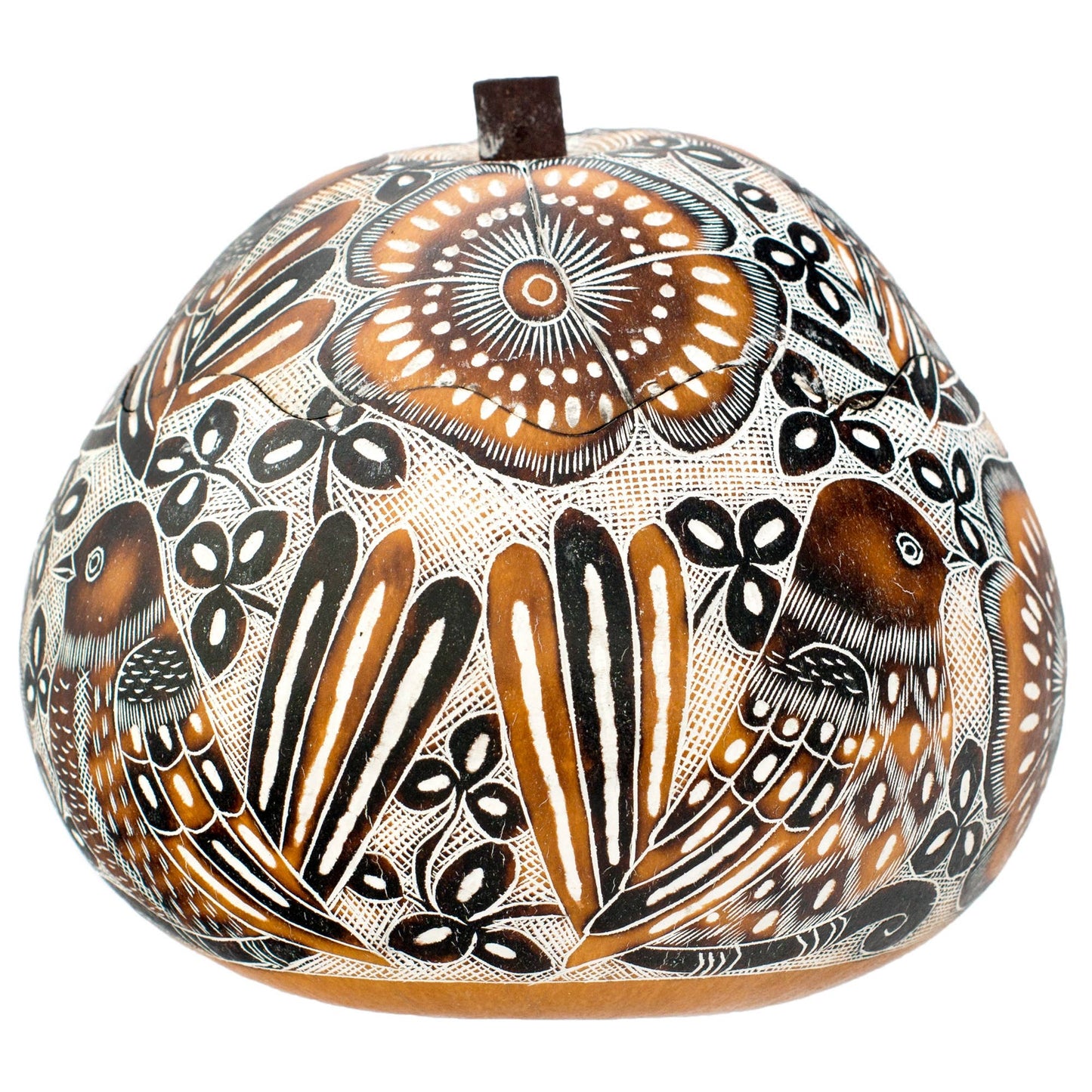 Lace Birds - Medium Gourd Box - - Jewelry Gift Box