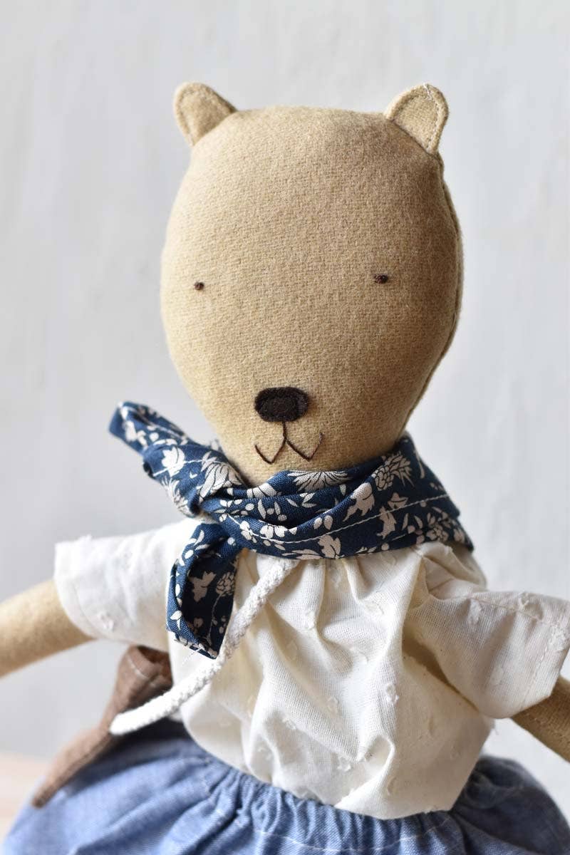 Agatha the bear doll - Chambray