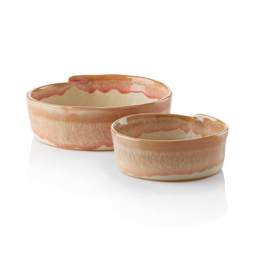 Canyon Edge Stoneware Ceramic Slab Bowls - Set of 2