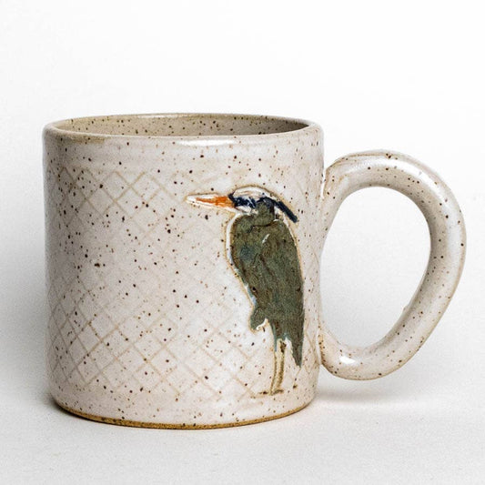 Blue Heron Mug Handmade