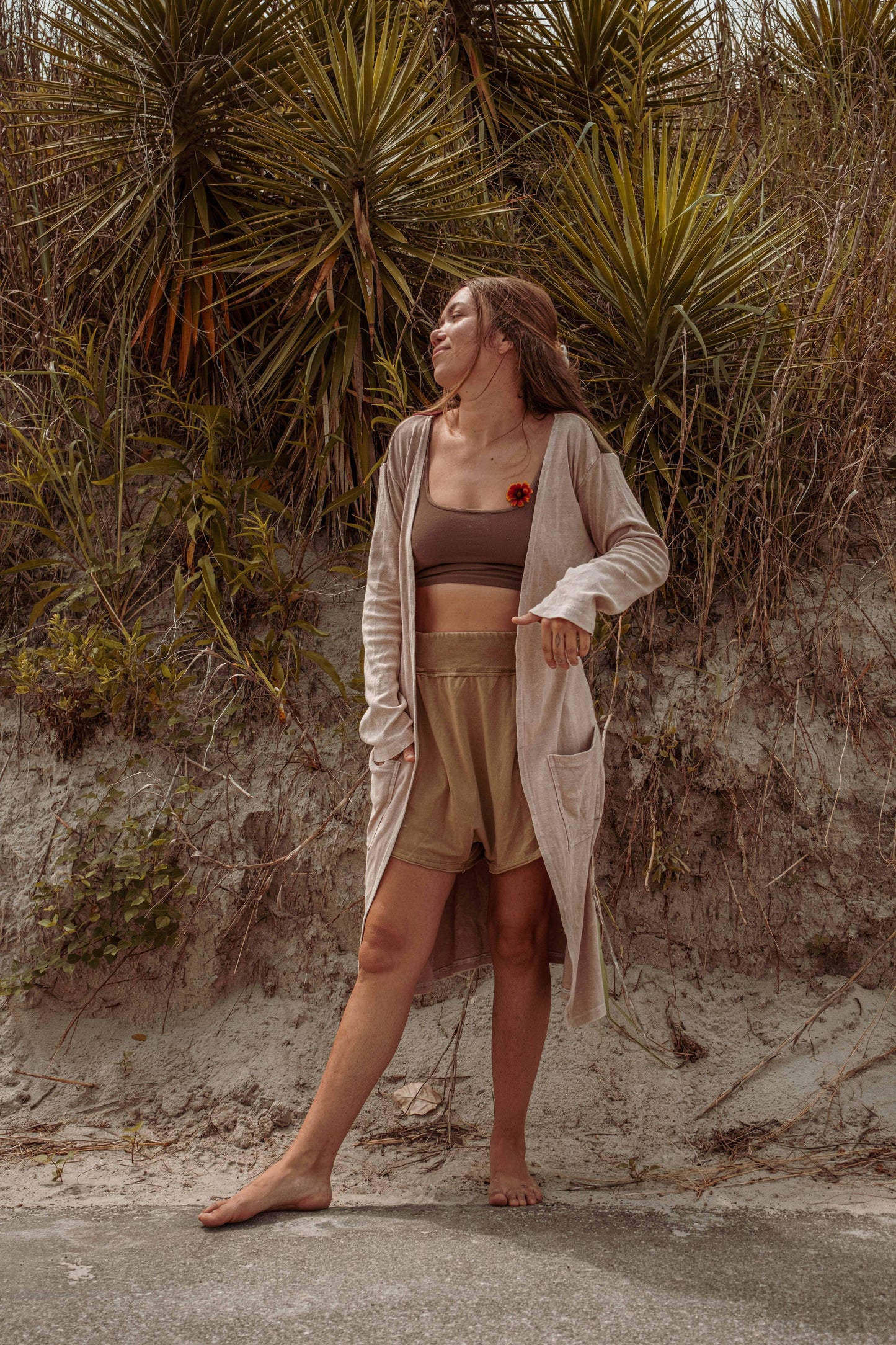 Sun Ray Cardigan, Cotton Earthy Hippie Boho Style Duster
