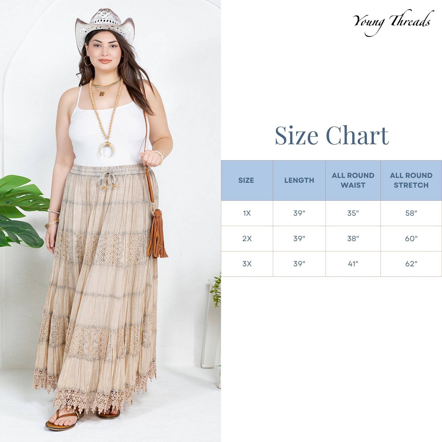 7 Tiered Crinkle Lace Patchwork Skirt with Pocket