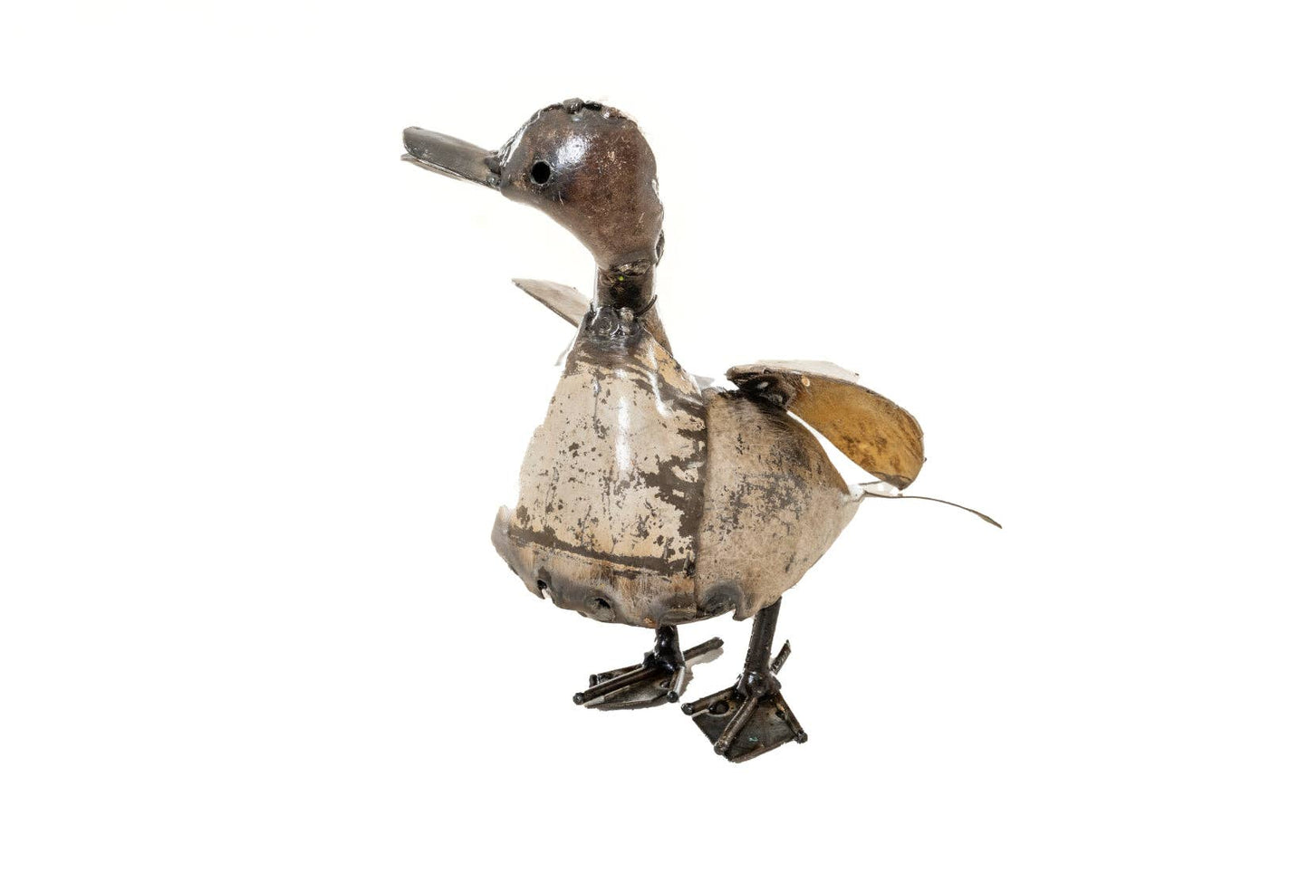 METAL WHITE HAPPY DUCK SMALL