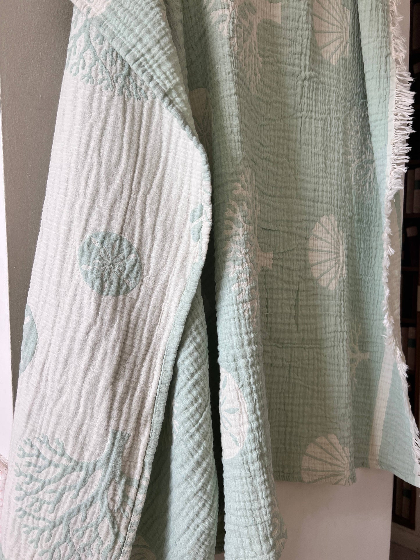 Coral  Muslin Throw Blanket – Reversible Turkish Cotton 