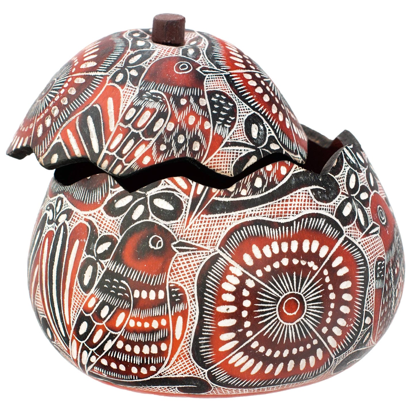 Lace Birds - Medium Gourd Box - - Jewelry Gift Box