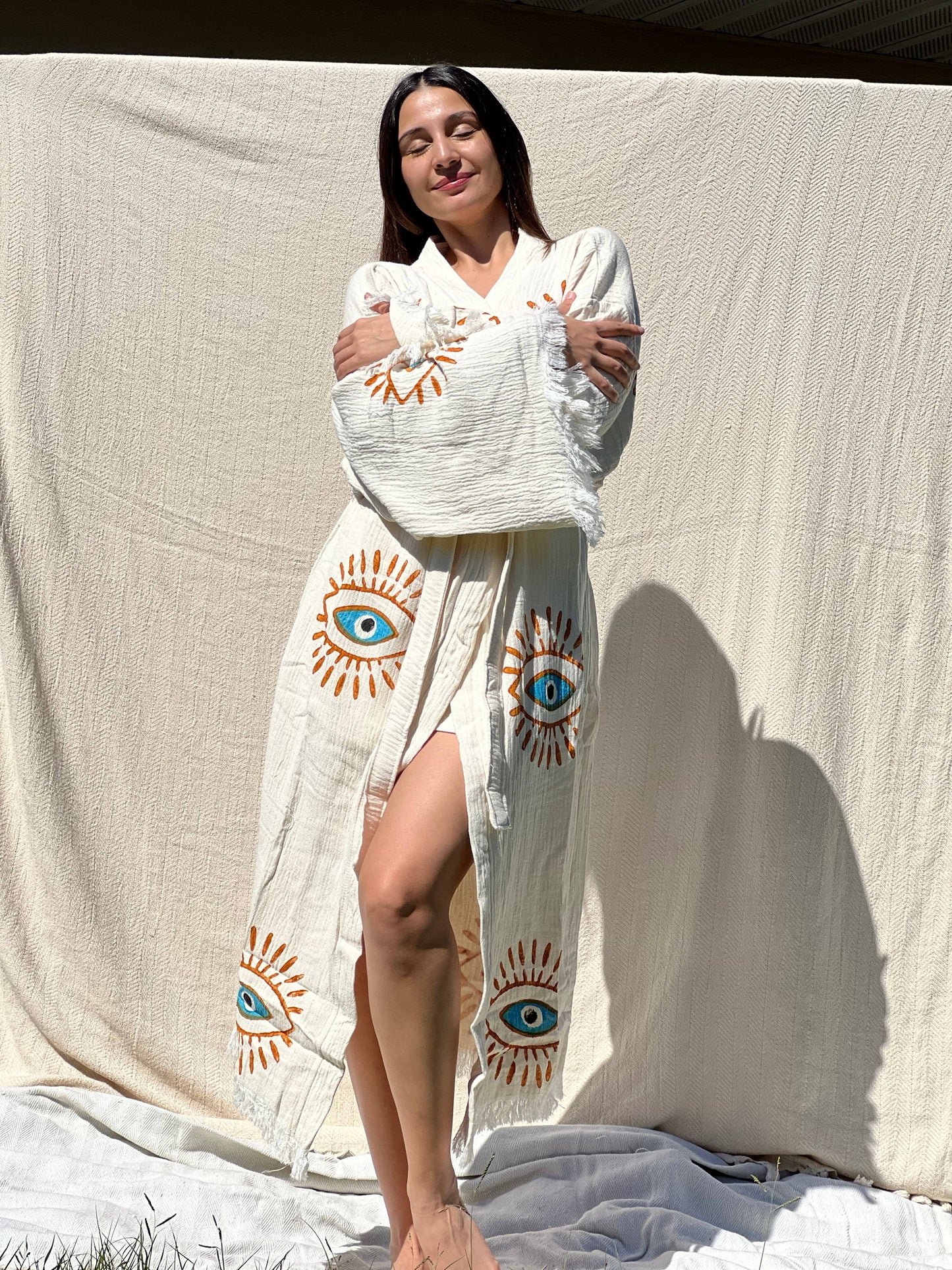 Mystic Eye  Kimono Robe, Lounge Wear, Beach Wear