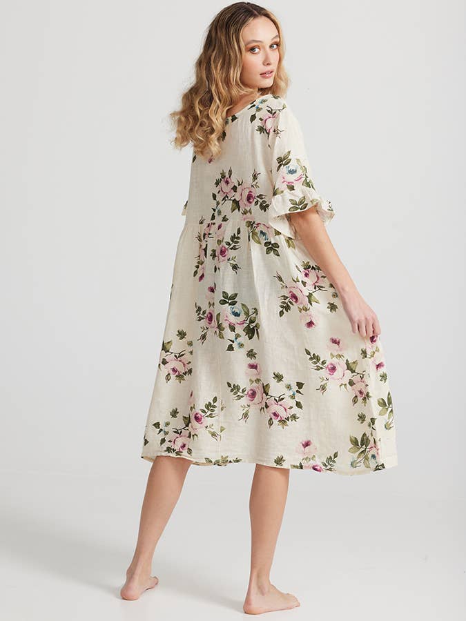 WOMEN'S - AUDREY FLORAL LINEN DRESS