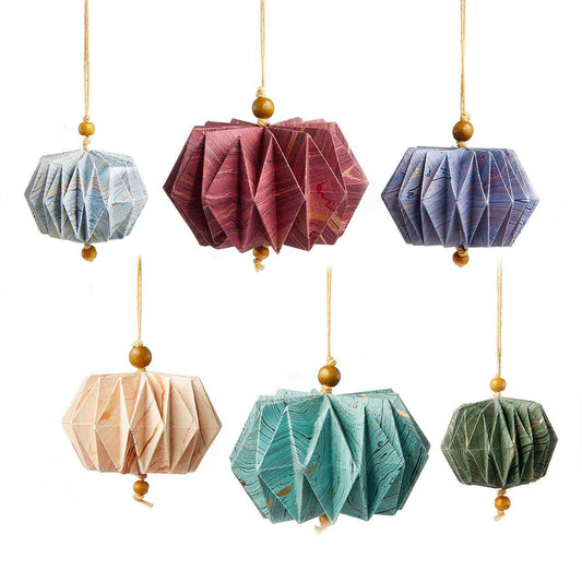 Origami Lantern Ornaments - Set of 6