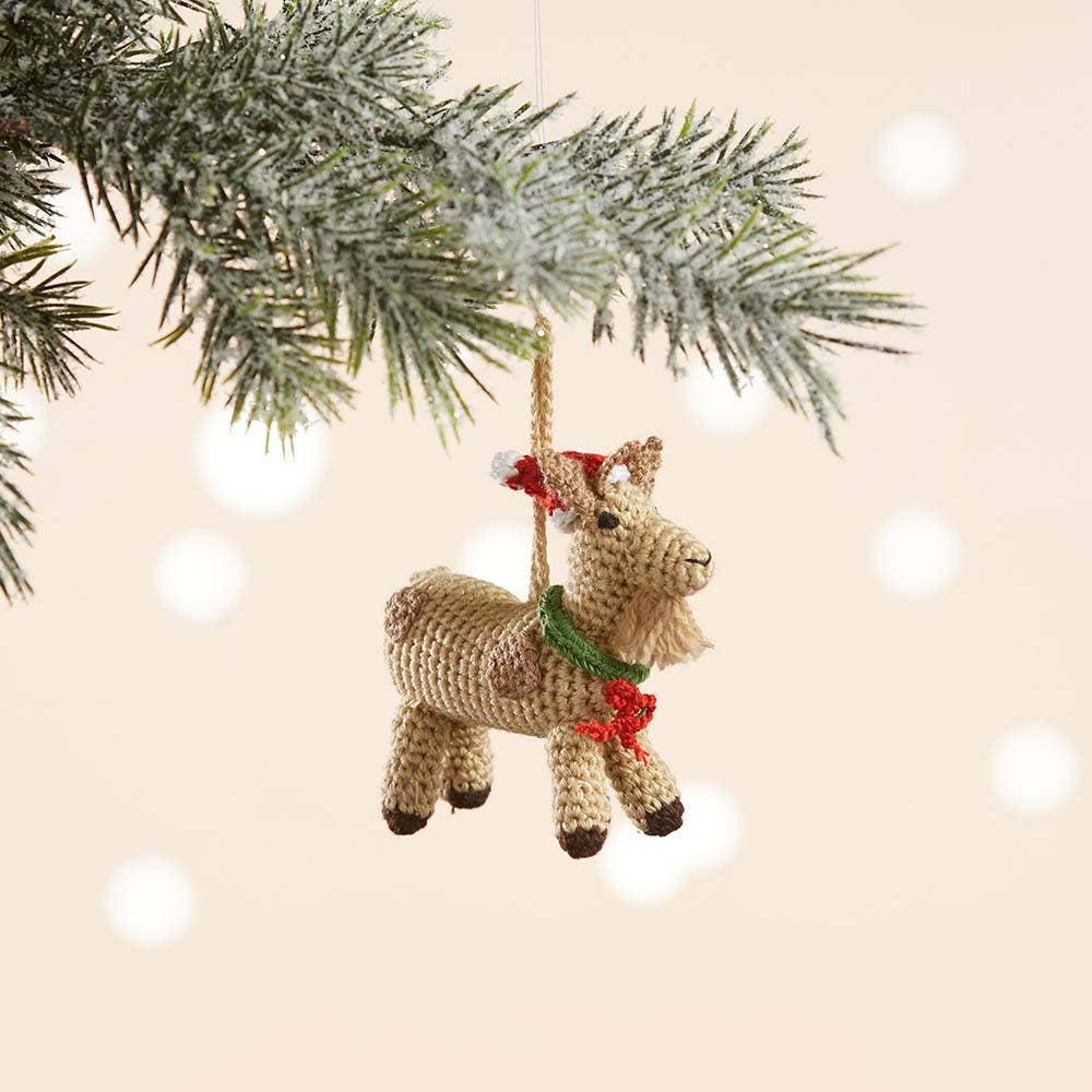 Barnyard Christmas Goat Ornament